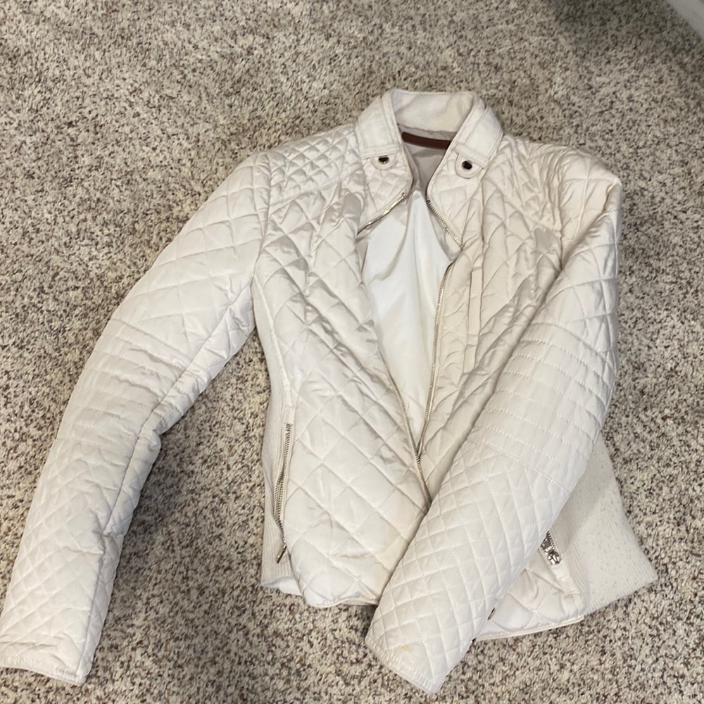 Zara white bomber jacket